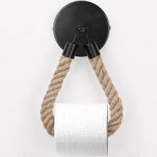 Toilet Paper Holder, Hemp Rope Towel Holder for Bathroom and Kitchen Toilet Paper Holder Toilet Paper Holder (Black)，Fonepro