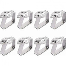 8 Pieces Stainless Steel Tablecloth Clips Leaf Shape Adjustable Tablecloth Clamp Holder for Outdoor Wedding Picnic Restaurant Home, Silver
