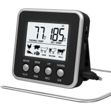 Digital Kitchen Thermometer - Single Temperature Probe - with Large LCD Display - Cooking Thermometer for Meat, Steak, Oil, Milk, Pork, Poultry, Fish