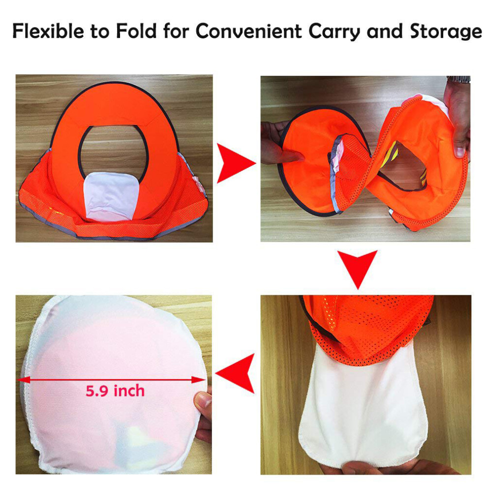 2Pcs Hard Hat Sun Shield Mesh Neck Shade One Size High Visibility, Reflective 8771358735723