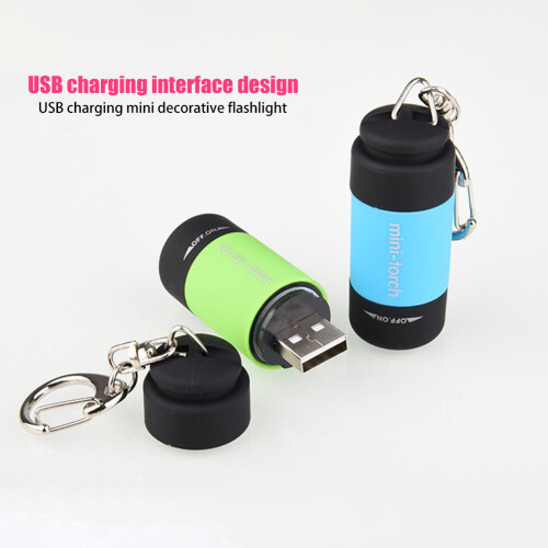Mini Rechargeable LED Waterproof Keychain Flashlight, 70mAh, 52x21mm 2