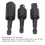 3Pcs Metal Hex Shank Impact Driver Sockets 360 Rotatable Black 8