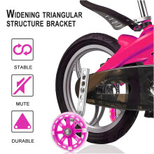 Kids Bicycle Training Wheels 12-20 Inch Heavy Duty Rear Stabilizers Blue/ Pink/ Red/ Black