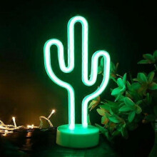 Cactus Neon Sign - Room Decor Neon Lights LED Sign. Neon Table Lamp Home Decor, USB Battery Dual Use. Suitable for Girls Room/Bedroom/Living Room/Pa