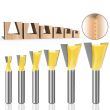 Pcs 14 Degree Dovetail Router Bit Set for Woodworking and Engraving 1/4", 1/2", 3/8", 5/8", 3/4", 7/8" Diameter -Adélala