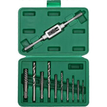 Damaged Screw Extractor Stripped Broken Screws Drill Bit Tool with Holding Wrench 11pcs,Lilaris