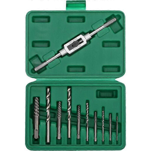 Damaged Screw Extractor Stripped Broken Screws Drill Bit Tool with Holding Wrench 11pcs,Lilaris