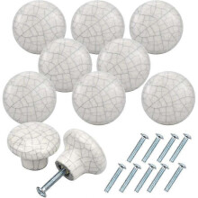 Furniture Handle 10 Pieces Vintage Drawer Knobs, Ceramic Cupboard Door Knobs, Door Handles, Drawer Pulls, Dresser Knobs（3.8_x_3.8_x_2.8）