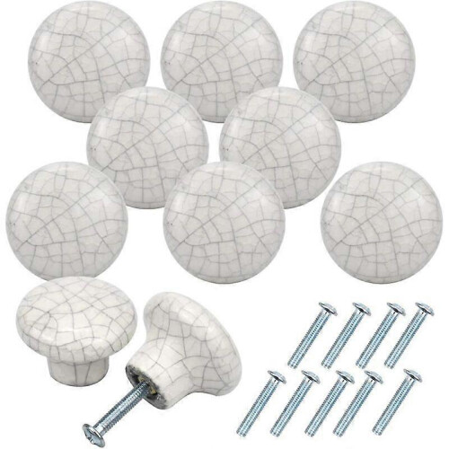 Furniture Handle 10 Pieces Vintage Drawer Knobs, Ceramic Cupboard Door Knobs, Door Handles, Drawer Pulls, Dresser Knobs（3.8_x_3.8_x_2.8）