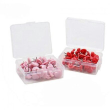 100 Pieces Heart Shaped Push Pins, Thumb Tacks, Map Pins, Needle Tacks, Marker Tacks, Thumbtacks for DIY Photos School Office Cork Board Bulletin Boa