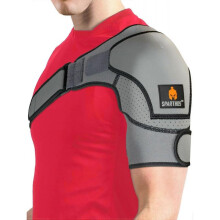 Shoulder Brace - Adjustable Support Sleeve for Torn Rotator Cuff, AC Joint Relief, Shoulder Stability and Compression - Fits Biceps 10-14", Left