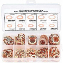 Copper Metal Washers, Gaskets Sealing Ring, Flat Washers, O-Ring with Box for Sealing - 200 Pcs/M5 M6 M8 M10 M12 M14