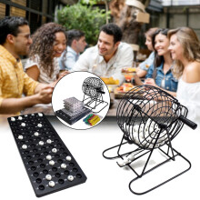 Deluxe Bingo-Spielset mit Käfig, Kugeln, Karten & Chips – 21cm, Kunststoff & Metall