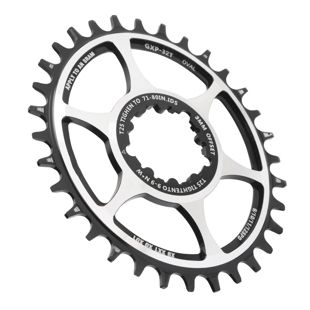 32T Oval Disc Brake Rotor For Mountain Bikes Aluminum Alloy 14.3X13cm 7901358743706