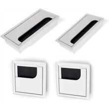 Cable Hole Cover, 4pcs Aluminum Alloy Cable Grommet Hole Cover Computer Desk Hole Cover Suitable for Home or Office
