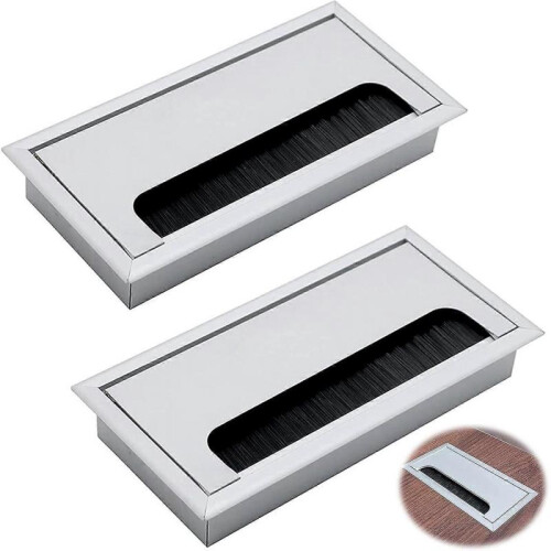 SL.GT Round Cable Grommet Desk Table Cable Cover Desk Cable Cover for Table Rectangular Cable Grommet 2 Pieces,80_x_160mm