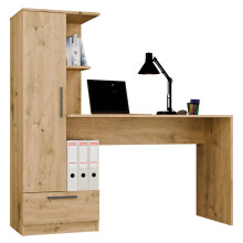 COSMO Oak Artisan Desk + Bookcase Set