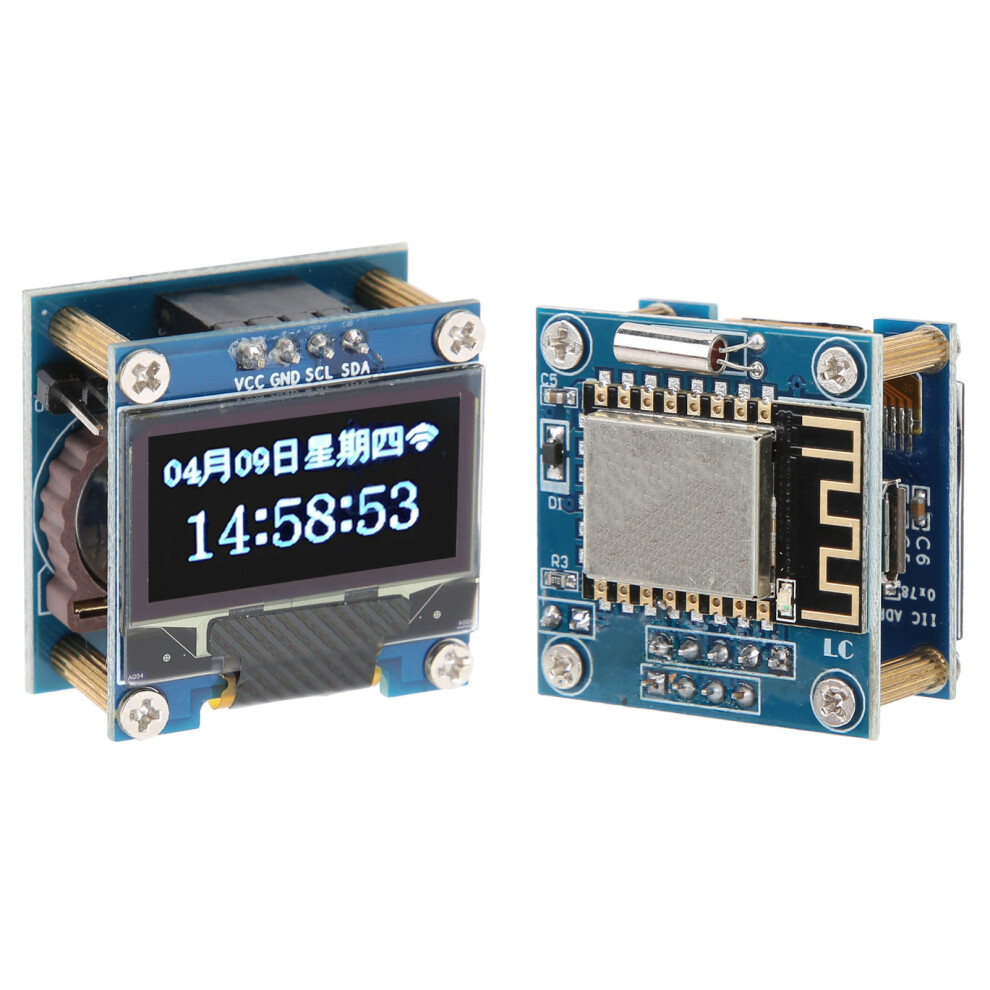 Oled 0.96In Wifi Clock Module Pcb Board With Micro Usb Power & 40Mah Battery 9331358747240