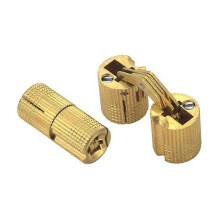 6 Pcs Brass Cylindrical Hinges, Concealed Invisible Barrel Hinge for DIY Wooden Door Cabinet Caravan, 16 mm