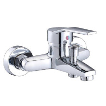 Bath/Shower Mixer Tap Macaron Brass Alloy Hot and Cold Triple Faucet Shower Bathtub Mixer Tap