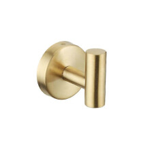 Wall Hook Bathroom Towel Rack Clothes Hook Matte Black 304 Stainless Steel Cabinet Towel Rack Storage 2 PCS (Gold)