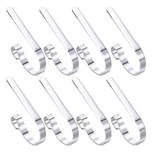Betterlife Christmas Stocking Holder Hooks Fireplace Mantel Hangers Metal Hanging Clips for Christmas Party Decoration Supplies (Silver, 8 pcs)