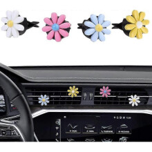 Car Interior Decoration, Cute Colorful Bow, Rainbow, Daisy Flowers Car Charm Air Vent Clips Accessories  (4pcs)