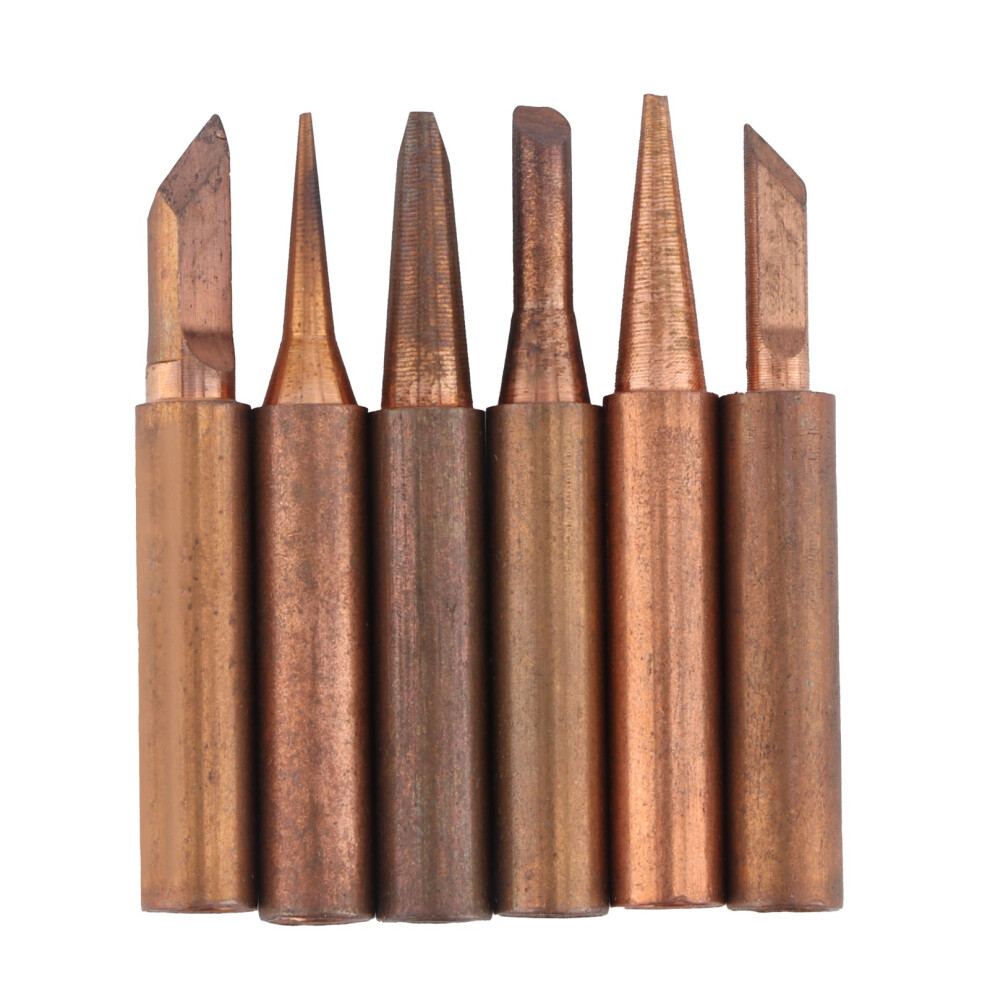 External Heated Copper Solder Tips Set 6Pcs For Welding Station Replacement 6951358751592