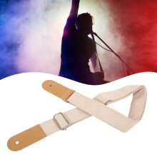 Baumwoll- und Leinen-Ukulelenhaken, verstellbar 85-135 cm, Beige