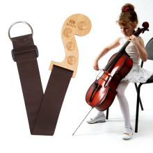 Cello verstellbarer Nylon-Gurt mit Holzringhalter – Holzfarbe