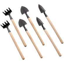 2 Sets Mini Gardening Tools Wood Handle Mini Planting Tools for Transplanting
