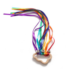 Rainbow Ribbon Hand Bells Hand Kite Sensory Ribbon Toy Toys-6#