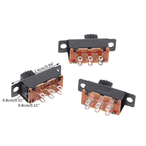 10Pcs SS22F32 6 Pins 2 Positions DPDT On/On Mini Slide Switch 2