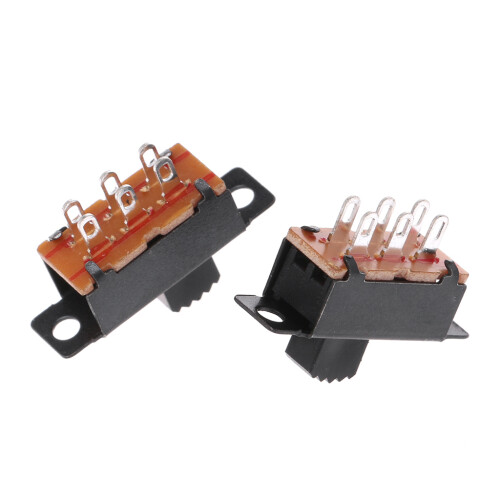 10Pcs SS22F32 6 Pins 2 Positions DPDT On/On Mini Slide Switch 1