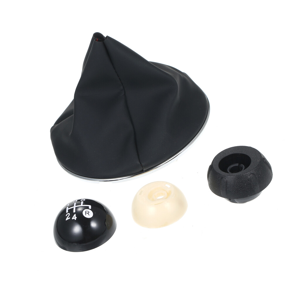 Leather Gear Shift Knob For Fiat 500 2007-2018, Durable Black 8421358759198