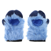 Teenagers Halloween Mittens Cartoon Sheep-Blue fur dark blue