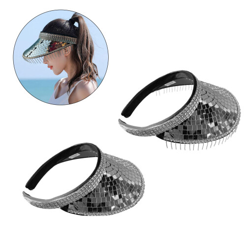 Disco Visor Bling Visor Rhinestone Visor Hat-without tassels 2