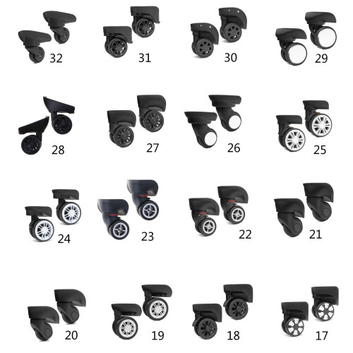 1Pair Luggage Wheels Suitcase Replacement Wheel-W137 black 2
