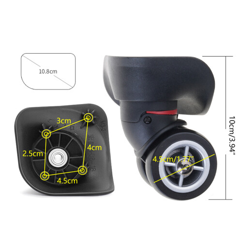 1Pair Luggage Wheels Suitcase Replacement Wheel-W137 black 1