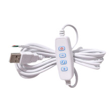 DC5V LED Dimmer Extension Cord USB Port Power Supply-White