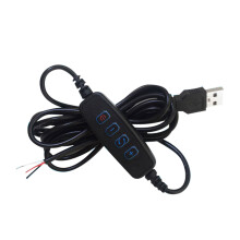 DC5V LED Dimmer USB Port Power Supply Lines With ON/OFF-Black