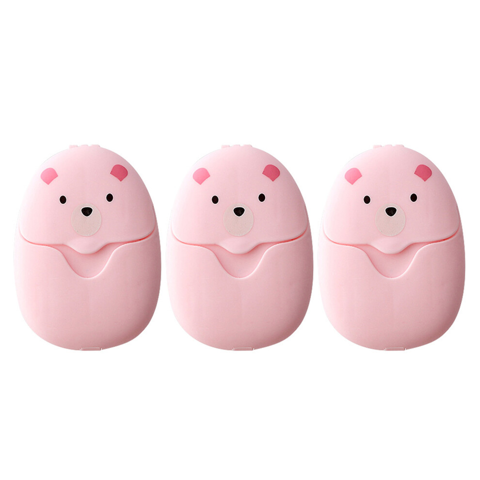 Pink 150Pcs Portable Travel Soap Sheets Disposables Slices