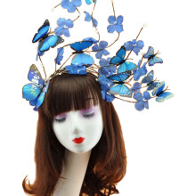 Butterflies Fascinator Headband Headpieces Stereoscopic-Blue