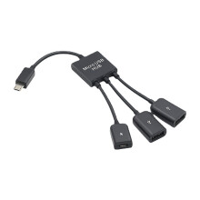 Adaptateur de câble HUB USB vers 2 OTG, 3 ports, convertisseur