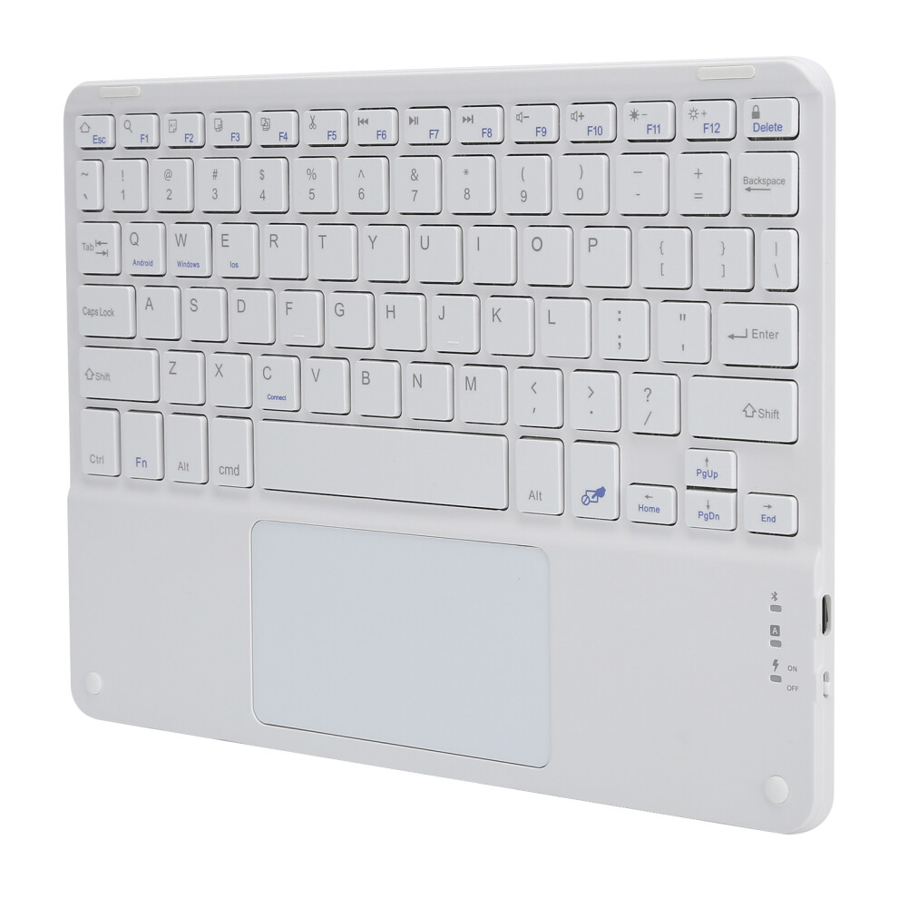 Wireless Bluetooth Touch Keyboard 10In With 200Mah Battery White 8491358761750