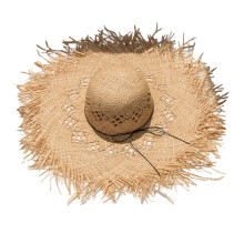 Paille de raphia tissée à la main pour femmes, chapeau de