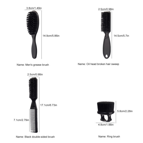 Brosse à barbe pour hommes, 4 pièces, brosse de coiffure, brosse 2