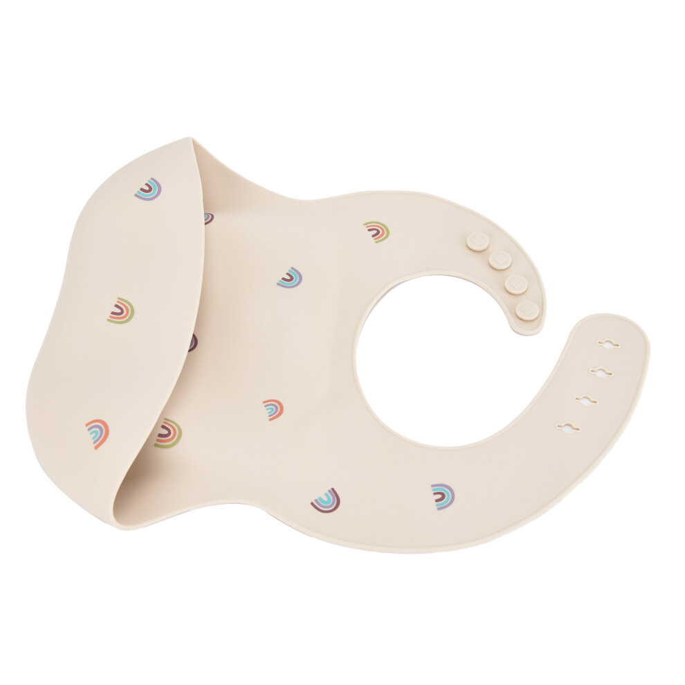 Unisex Silicone Toddler Bibs Adjustable Food Catcher 29.5 x 22cm Rainbow