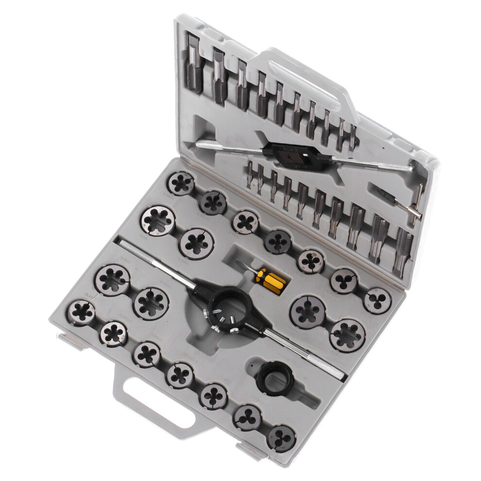 45-Piece Tap Die Set Imperial & Metric Fine/55 Pipe Thread Tools-image-OPC-PMSJHHK-NEW