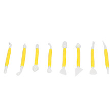 Set di 8 strumenti per fondant - 42 g, taglierina per intaglio gialla